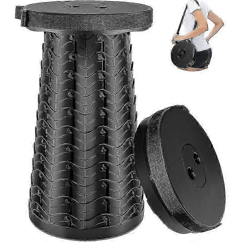 ポータブル折りたたみ式スツール、軽量折りたたみ式椅子-ブラック