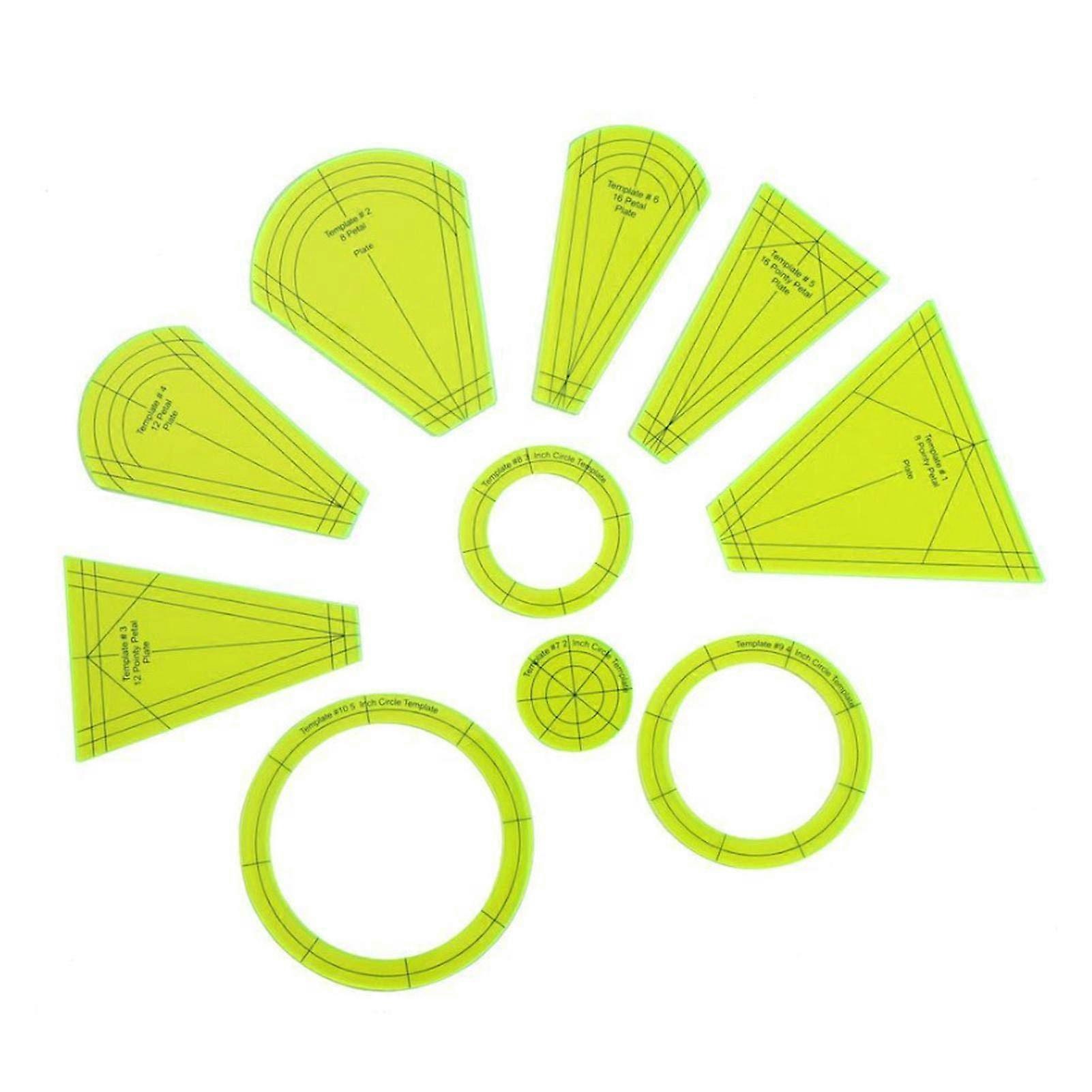 Acrylic Sewing Template, Multifunctional Quilting Ruler, Set of 10, Craft Supplies Patchwork Maker Kit for Beginners, Starters, Professionals