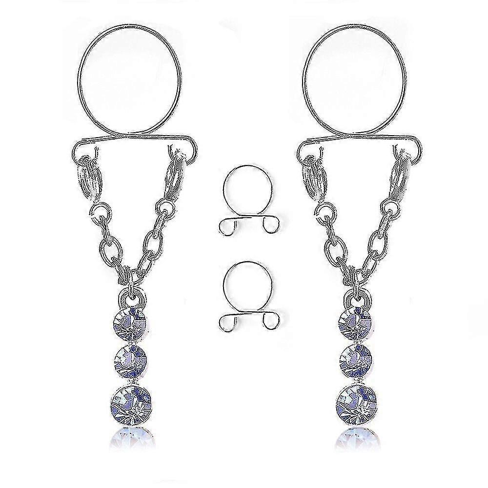 クリップオンノンピアス調節可能なニップルリングボディジュエリー1ペア