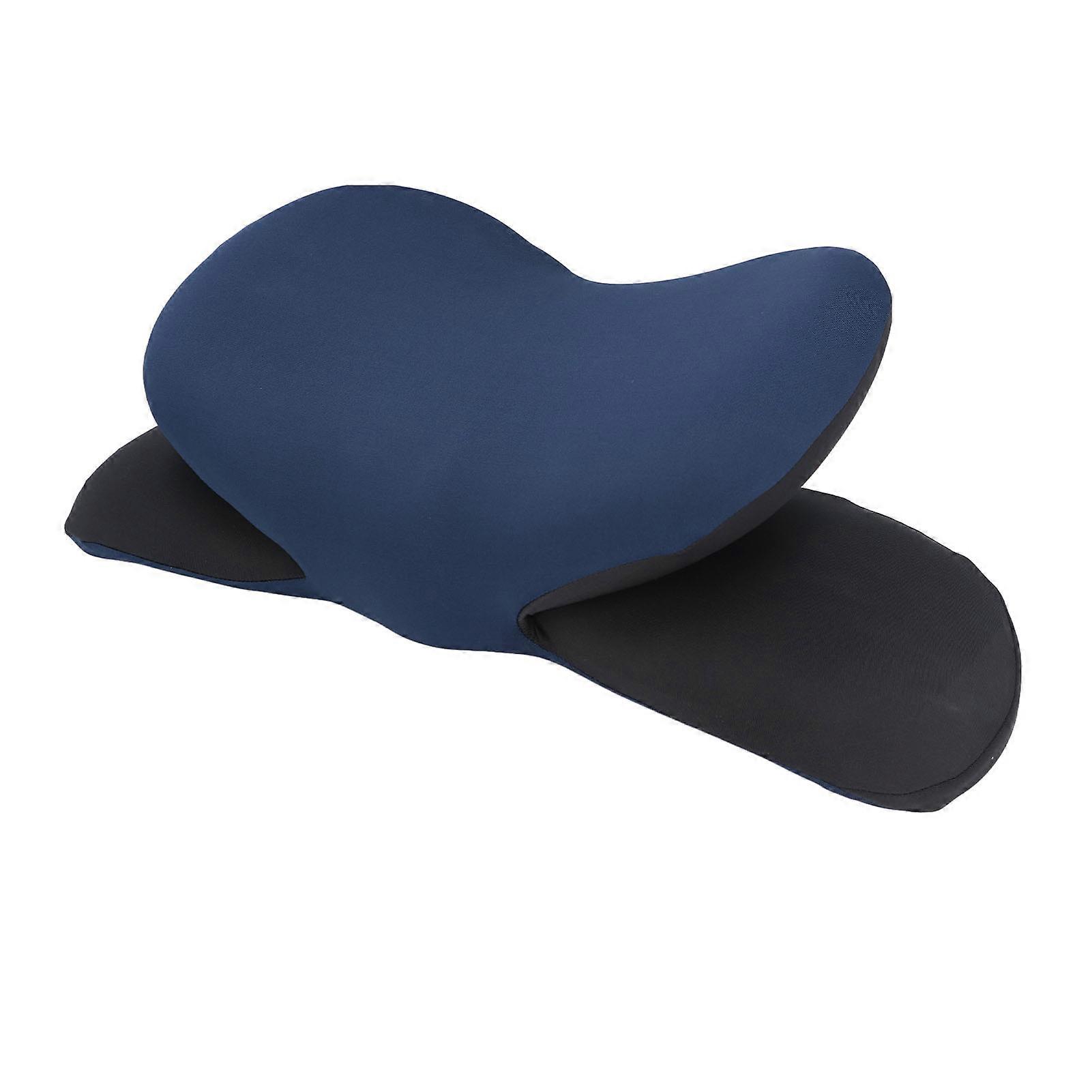 2 in 1 Lumbar Pillow Nap Pillow Multifunctional Slow Rebound Memory Foam Back Support Pillow for Office Trip Dark Blue 