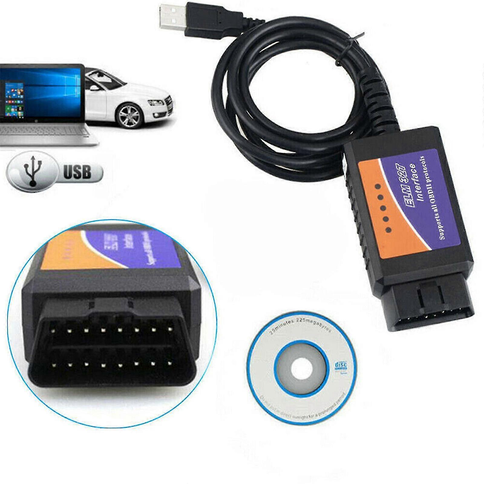 2025 Elm327 Usb Interface Obd2 Car Diagnostic Scanner Cable For Windows Pc Computer