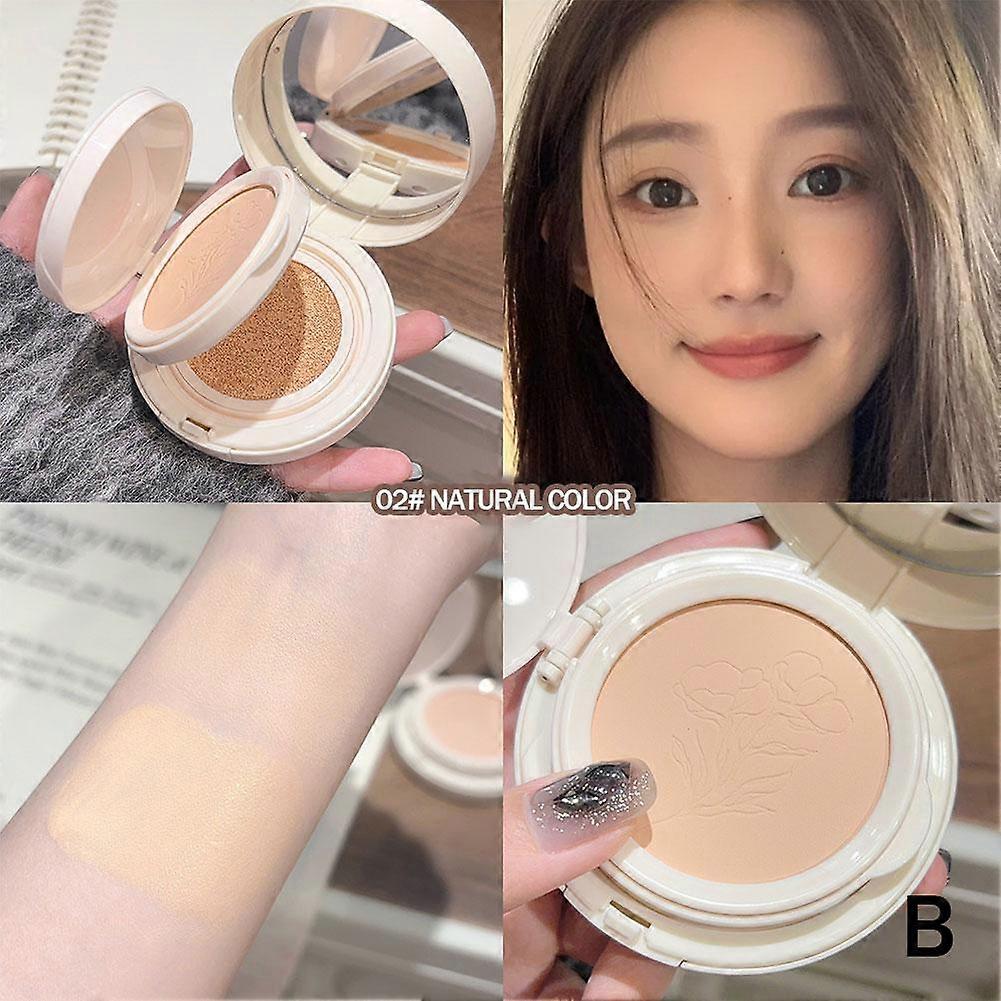 2-in-1 Cushion Cream & Powder Foundation - Oil Control Matte Makeup, Lightweight Natural Coverage, Pore Minimizing, All Skin Types