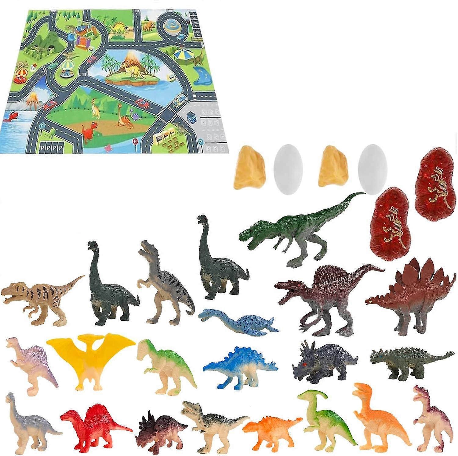 2025 Dinosaur Advent Calendar with Jurassic Park Play Mat Rug for Kids