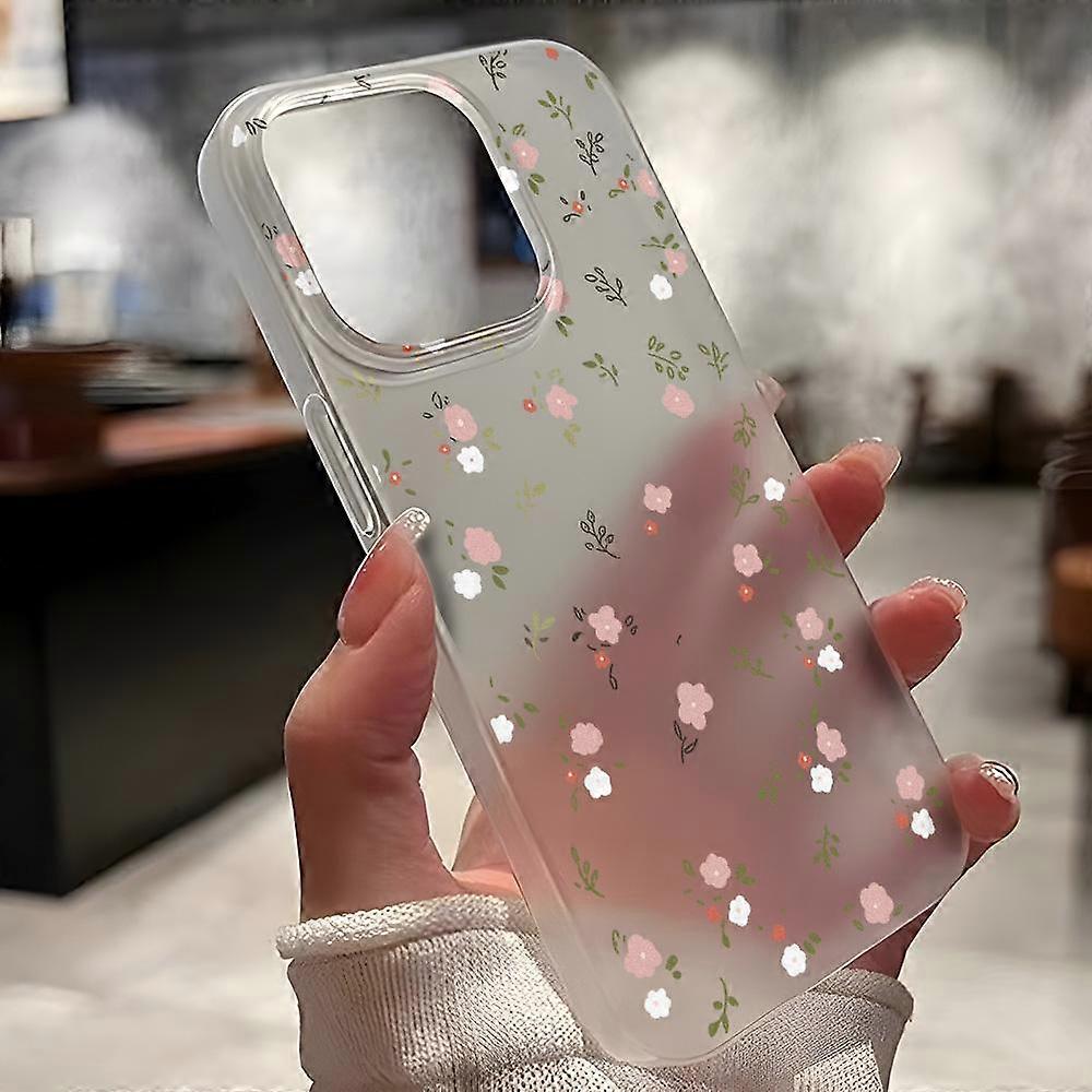 Mobile Phone Cases for iPhone 11 13 15 Pro Max 12 14 Pro Max Case iPhone 16 15 Plus 13 Pro 12 Frosted Texture Painted Cartoon Flowers