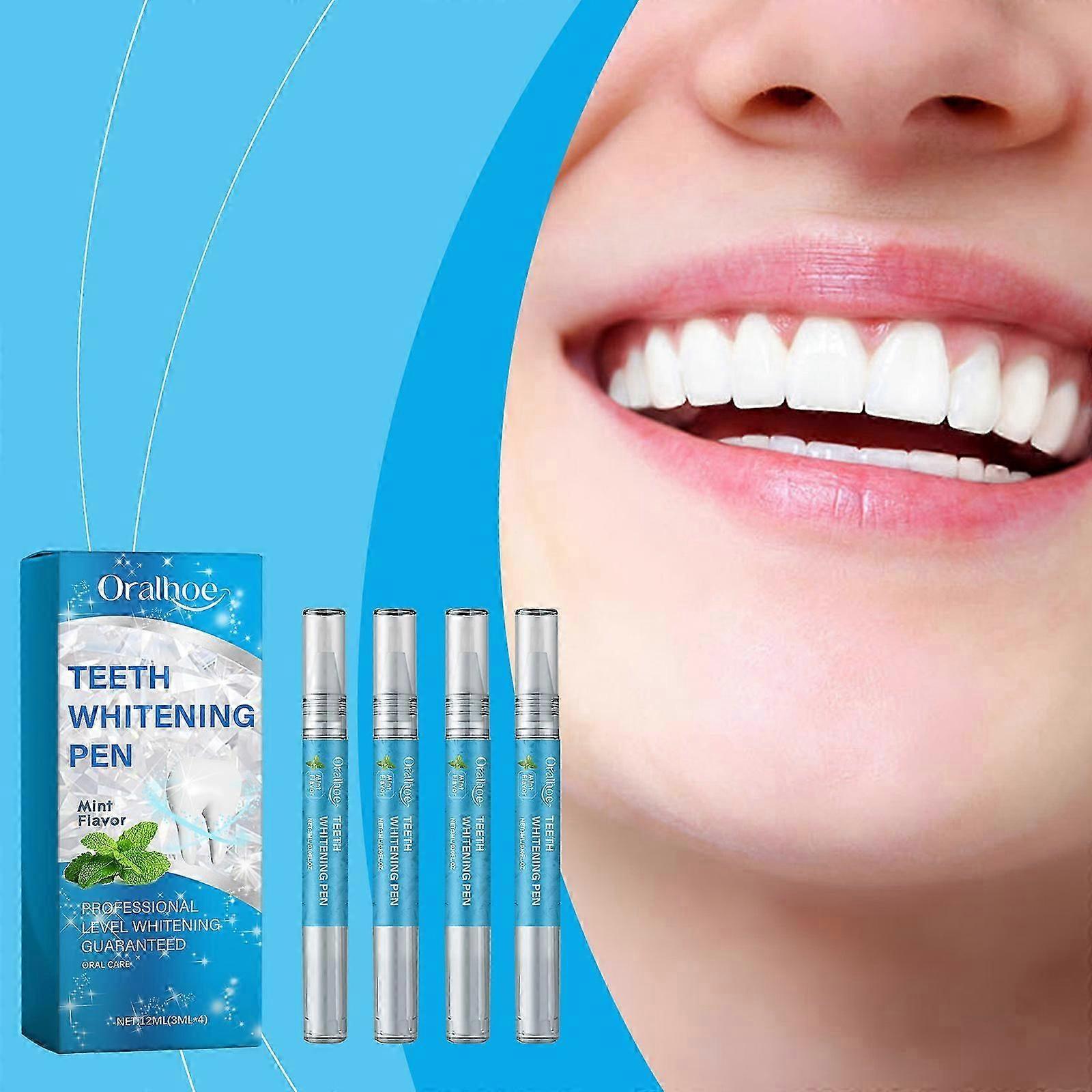 Teeth Whitening Pen,4 Pcs Tooth White Gel for a Beautiful Smile Night and Day - Advanced Whitener Refill - Instant Stain Remover, Easy for Sensitive T