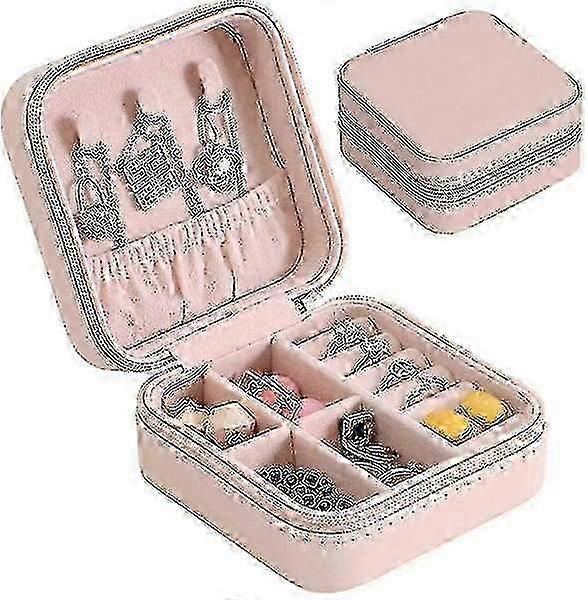 Tragbare rosa Reise-Schmuckschatulle