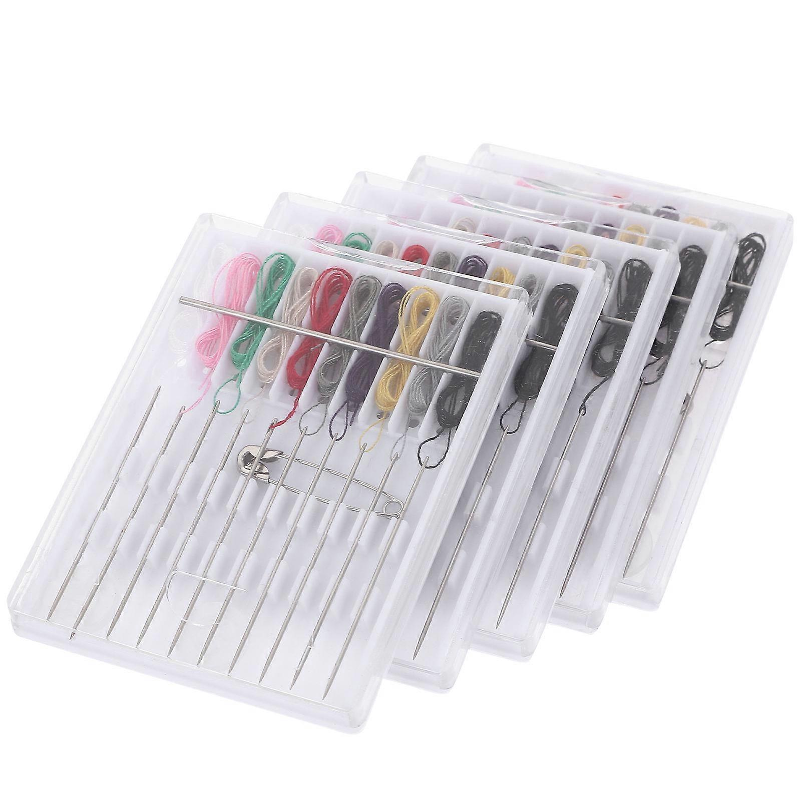 5 Pack Disposable Sewing Kit with Multifunctional Needle Thread, Portable for Travel, Outdoor, Includes Colorful Threads and Storage Case
