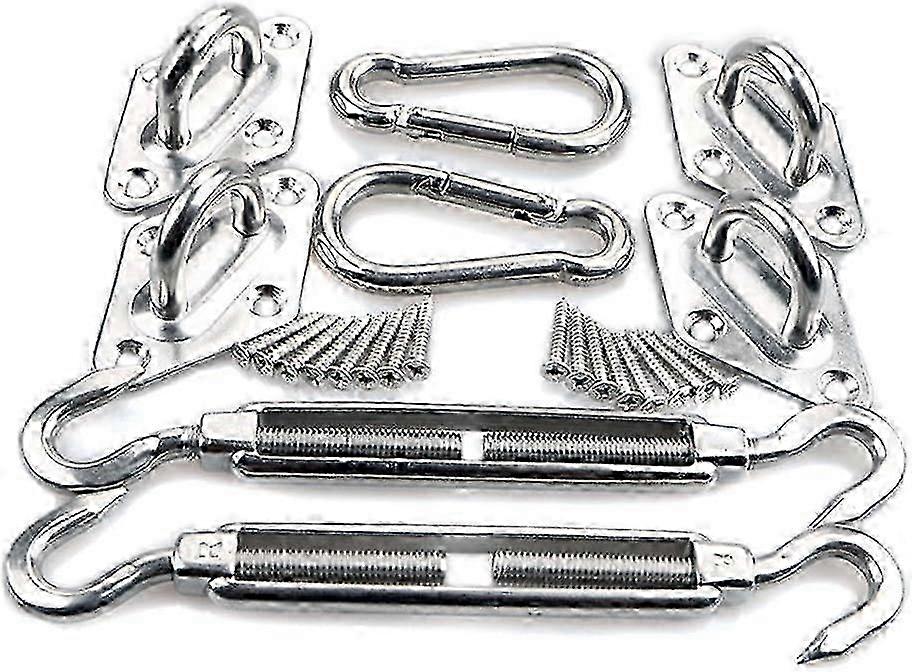 M8 304 Stainless Steel Shade Sail Fixing Kit for Triangular/Square Canopy - 44pcs Mounting Hardware with Tension Clips_HWE04 2025
