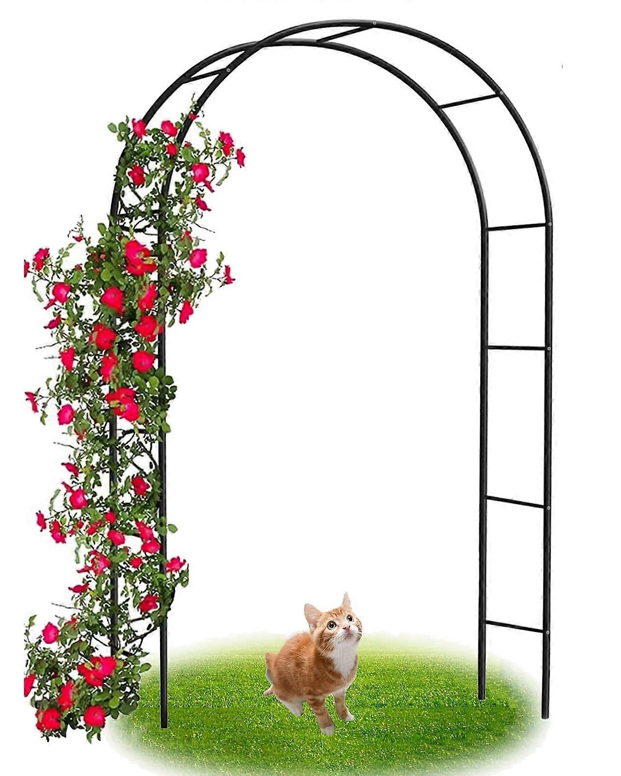 Garden Arch, Archway Trellis for Climbing Plants, 2.3m Wide x 2m High, Black