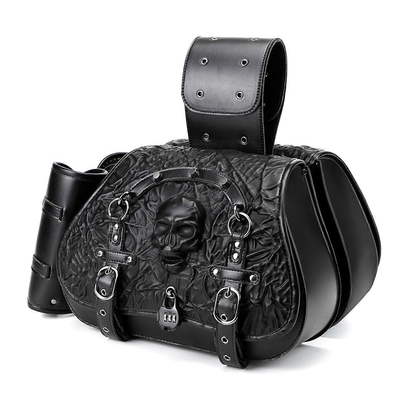 Large Capacity Spacious Water Resistant Motorcycle Saddlebags With Secure Combination Lock For Rides Weatherproof Design Multicolor