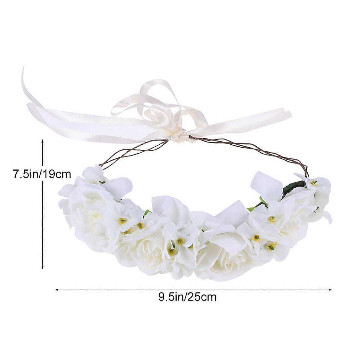 Artificial Flower Wreath Headband Party Accessory Simulation Rose Headband for Christmas Parties and Cosplay Events 1Pack