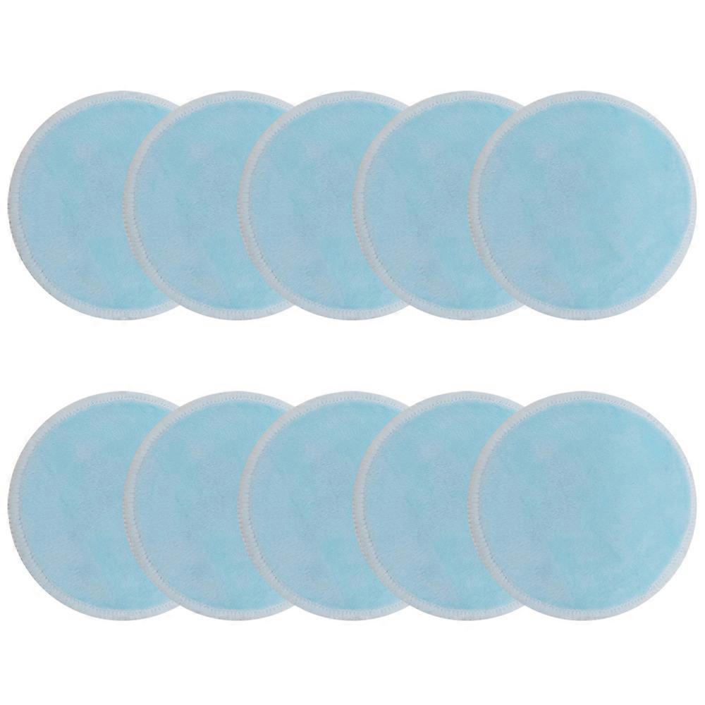 Reusable Makeup Remover Pads - 10 Pieces Soft Organic Cotton Rounds With Washable Drawstring-Blue
