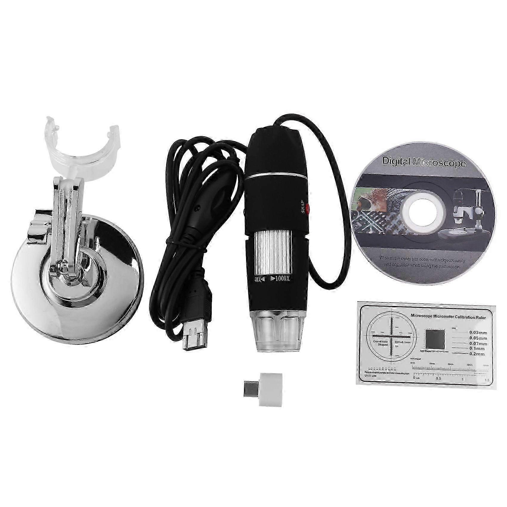 USB Digital Microscope 40X-1000X Handheld Microscope Camera for Students Engineers Biology Microbiological Observationblack SZRH A-V