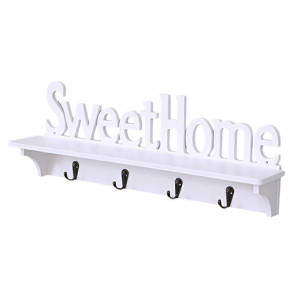 Wall Decorations Storage Rack with Hook for Home Office Material White 47X15X7CM 1Pack