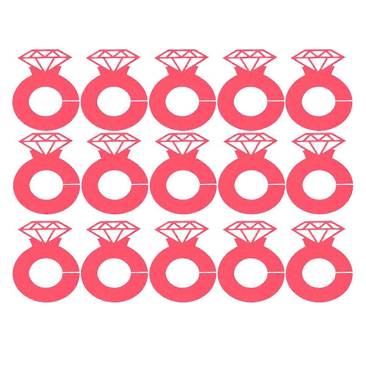 Cups Decor Red Diamond Design Cards Wine Glass Marker 6x4.2cm 24Pcs Glass Charm For Festival Decors