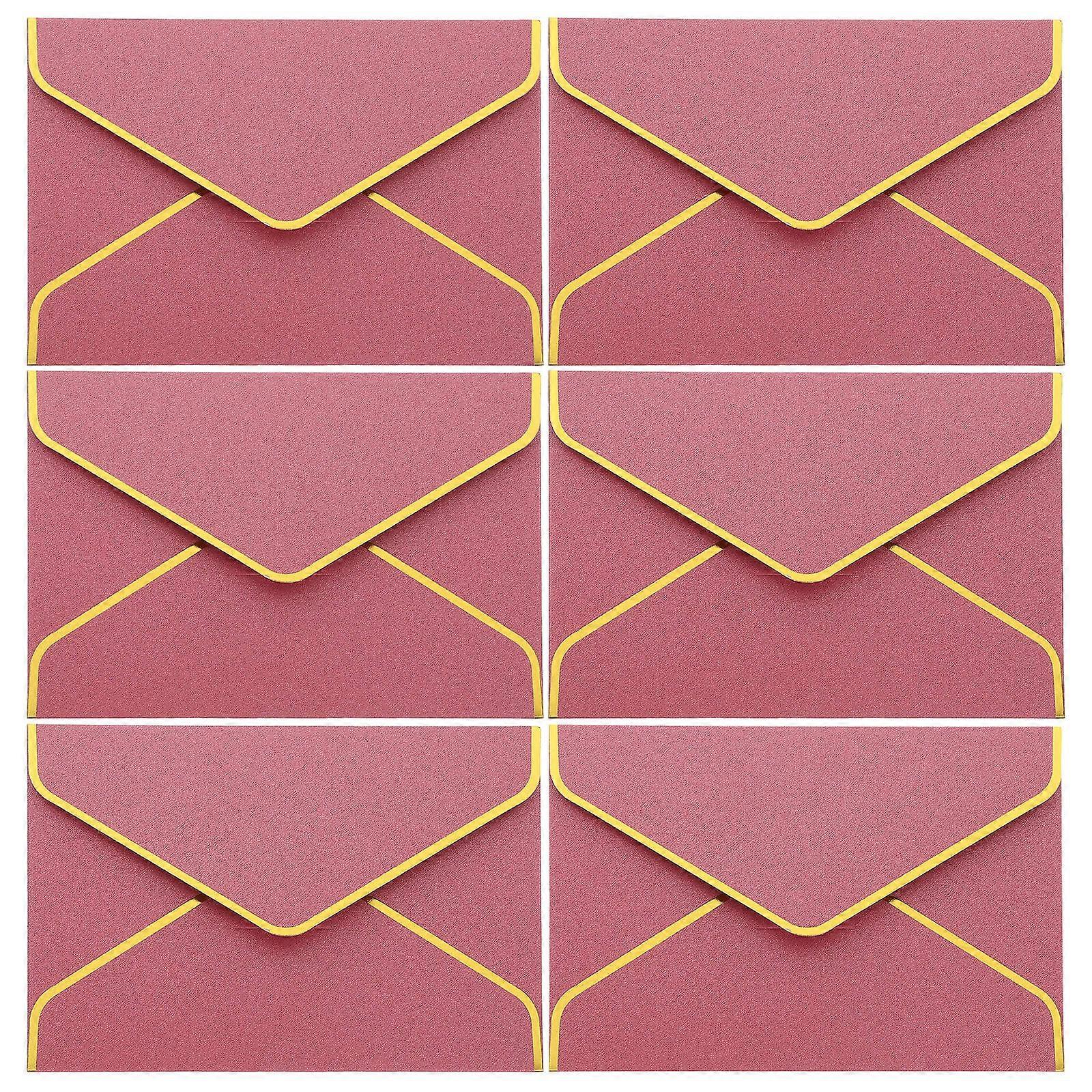 Vintage Envelopes Practical Wedding Invitation Envelopes Rose Gold Rectangular Elegant Simplicity 6Pcs