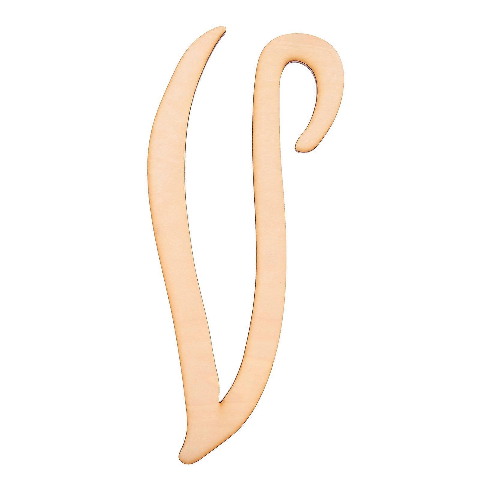 Large Wood Alphabet Letters Wall Decor Cursive Wooden Unfinished Khaki 1Set