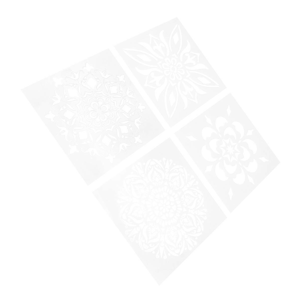 Craft Painting Template Stencils For Kids Diy Projects Hollow Pattern Drawing Mold 4Pcs White