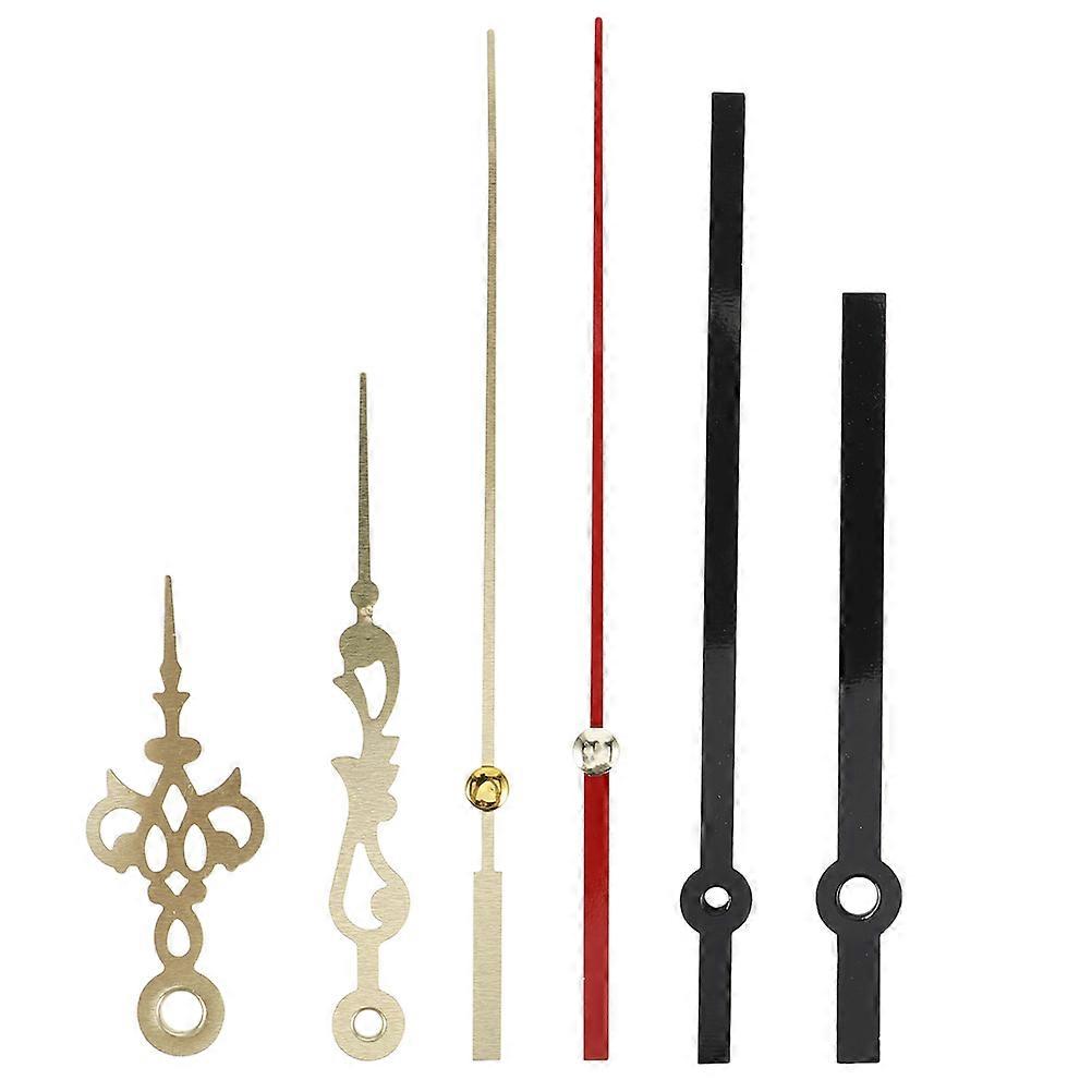 Diy Wall Clock Hands Replacement Set Metal Clock Parts Accessories Black Golden For Beginners Experienced Clockmakers 2Sets