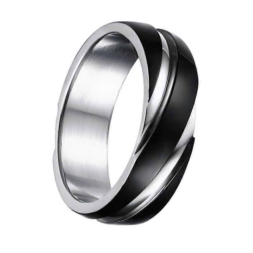 Rings for Men Fashion Black Titanium Steel Ring Simplicity Style Round Shape Comfortable to Wear 1Pcs