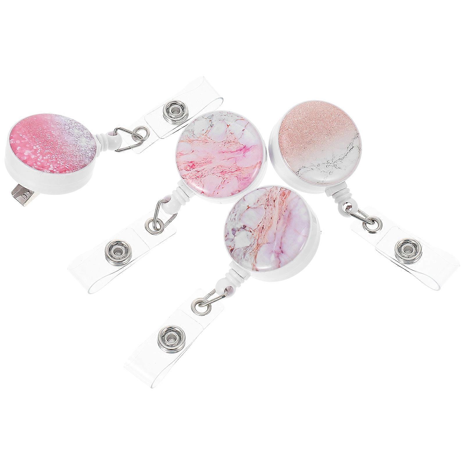 Badge Holder Retractable Badge Holders Nursing Badge Buckles Volunteers 8.4X3.2CM 4Pcs