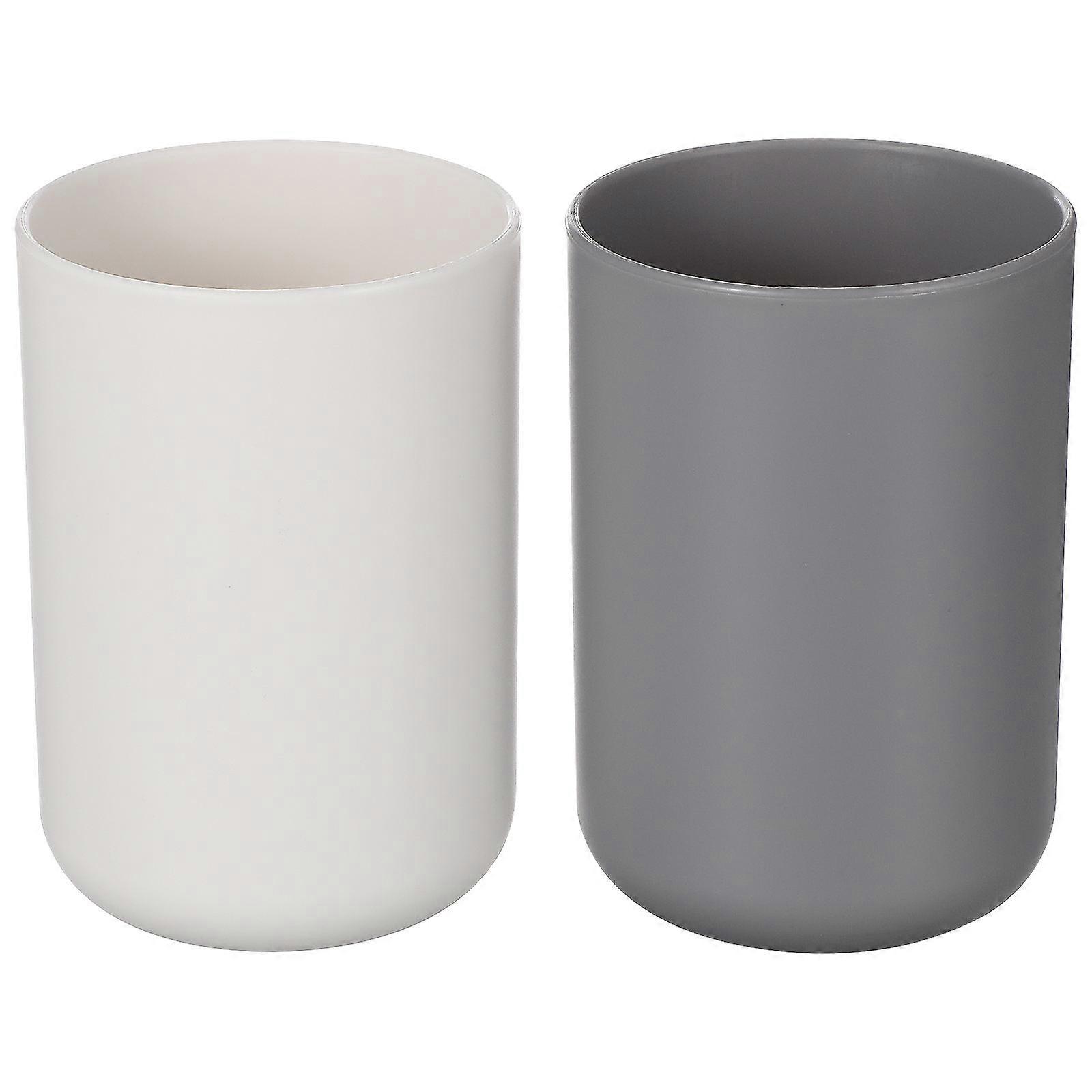 Bathroom Tumbler Cup with Assorted Colors Made of PP Material for Toothbrush and Beverage 2 Pieces