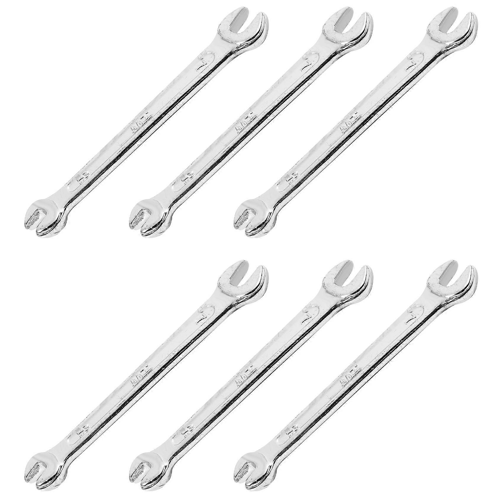 Silver Tone 5.5mm x 7mm U Shape Double Open-ended Wrench Tool