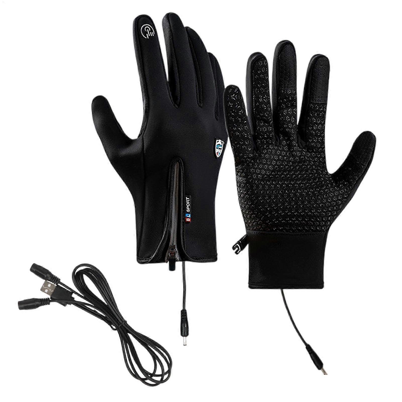Heated rechargeable work gloves, nonslip, zipper design, 22.5 cm