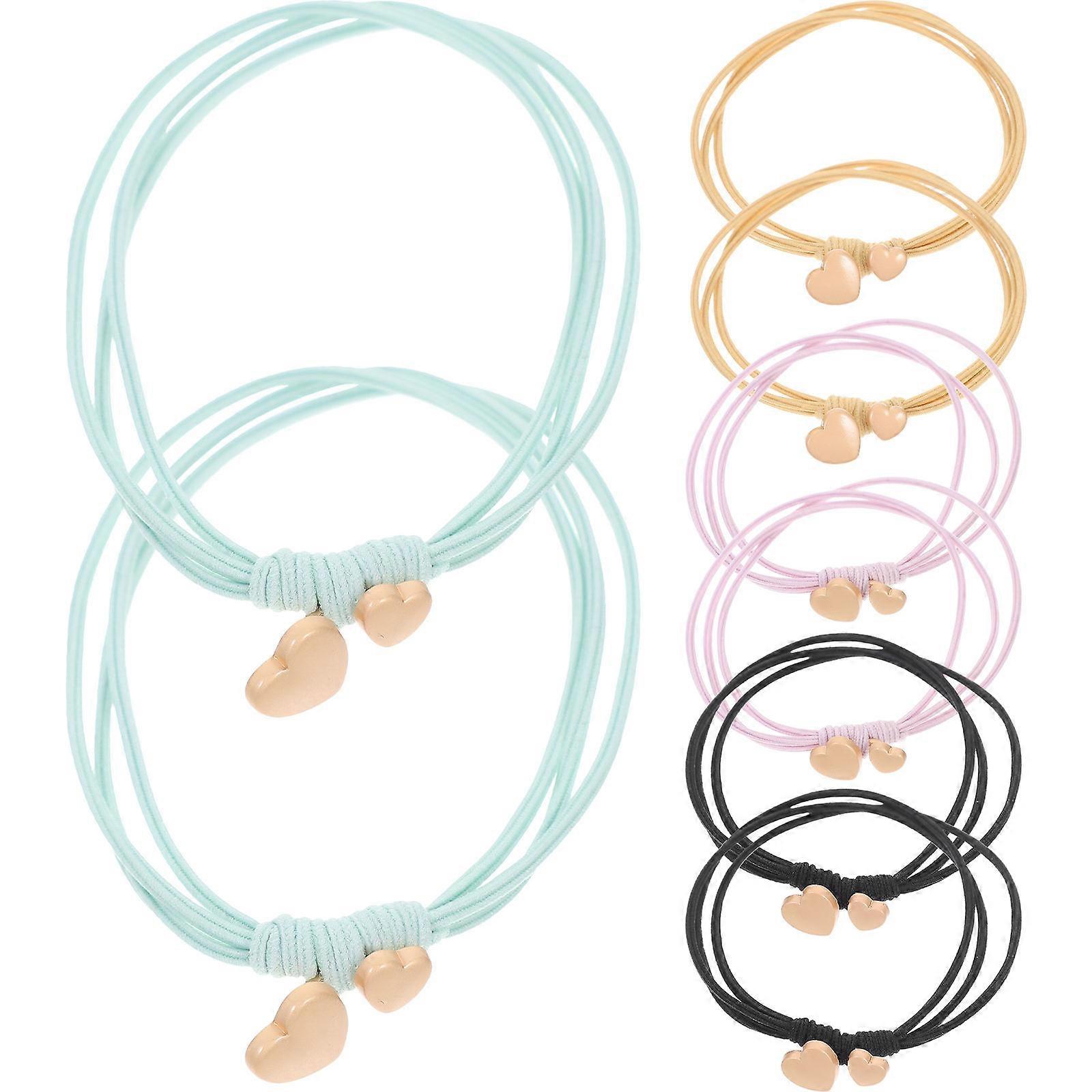 Hair Ropes Elastic Hold for Various Outfits and Occasions Pink Simple Style 8Pcs