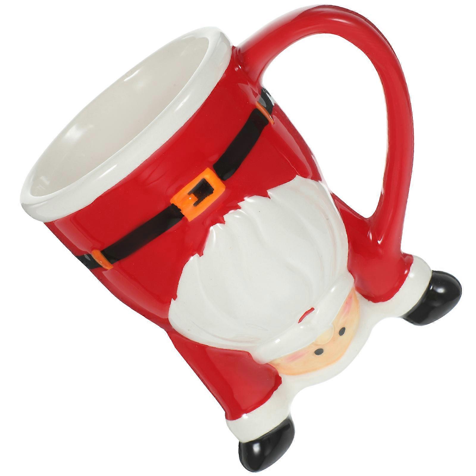 Ceramic Mug Round Practical Design Christmas Party Office Use 1Pack