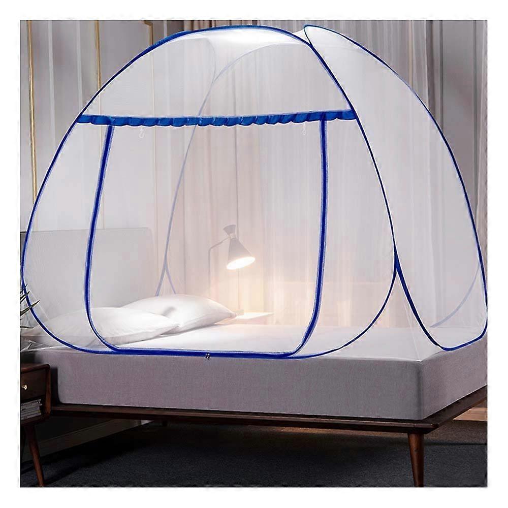 Pop-Up Mosquito Net With Double-Door Zipper, Portable Tent Bed Net, Easy Setup, Fine Mesh, 150 x 200 cm