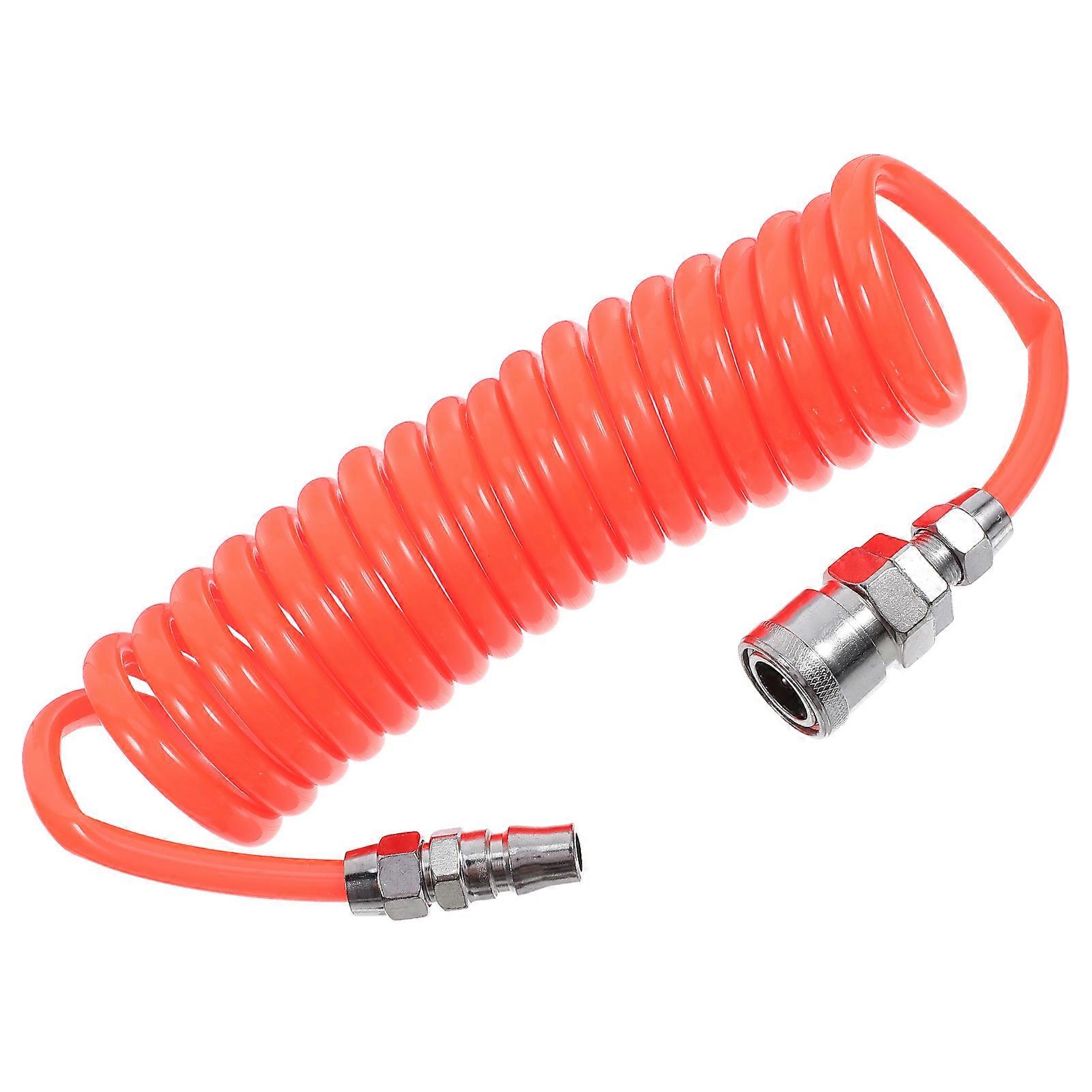 Spring Design Air Hose Kit High-Pressure Pu Coiled Air Hose Industrial Use 3m Length Red Color 1Set