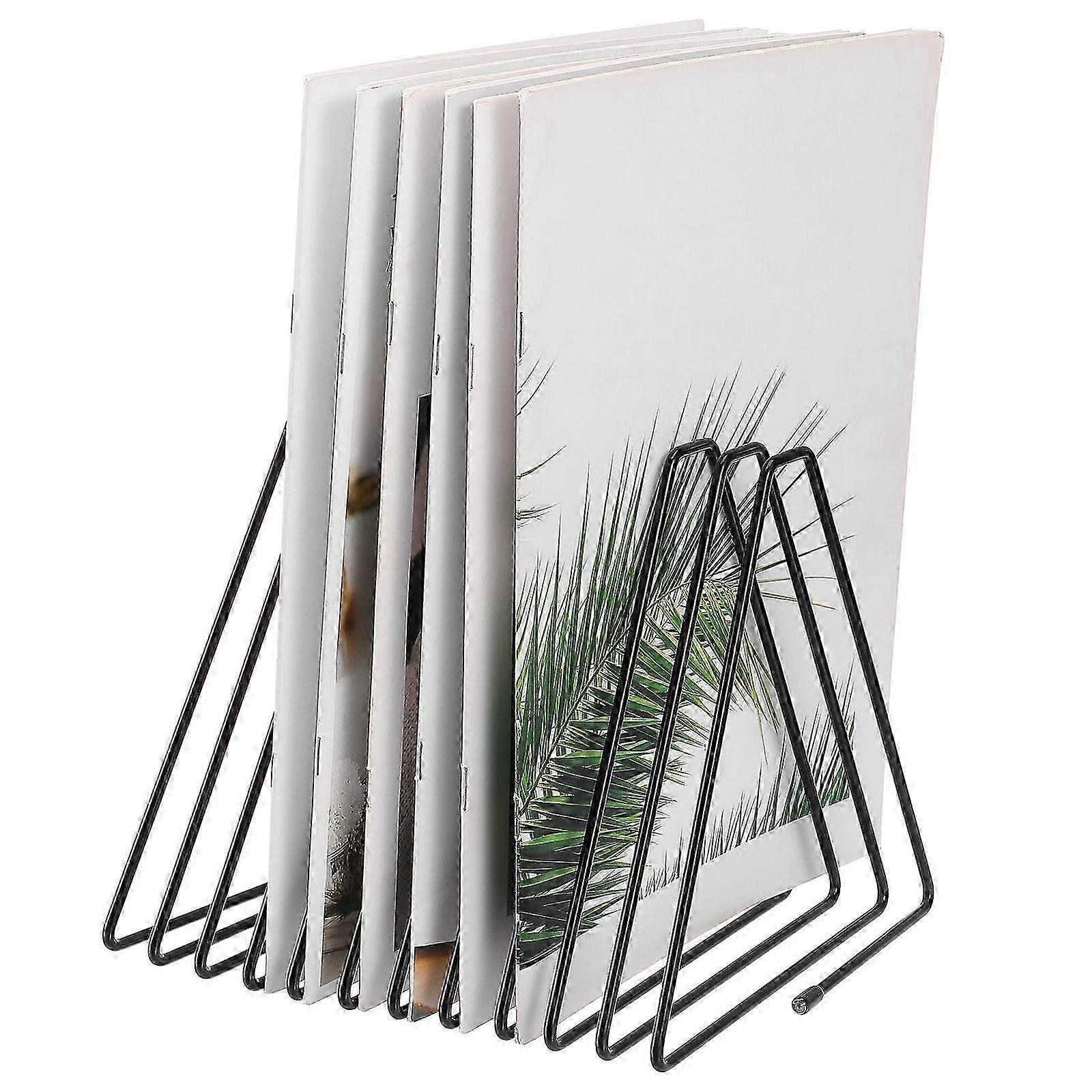 File Holder Stand Triangle Metal Wire Desktop Book Organizer Adjustable File Folder Organizer File Sorter Desk Accessory 11 Slots 0619