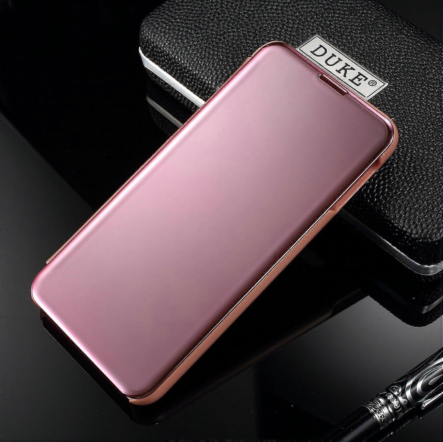 Electroplating Mirror Surface View Window Leather Stand Shell for Samsung Galaxy S10e