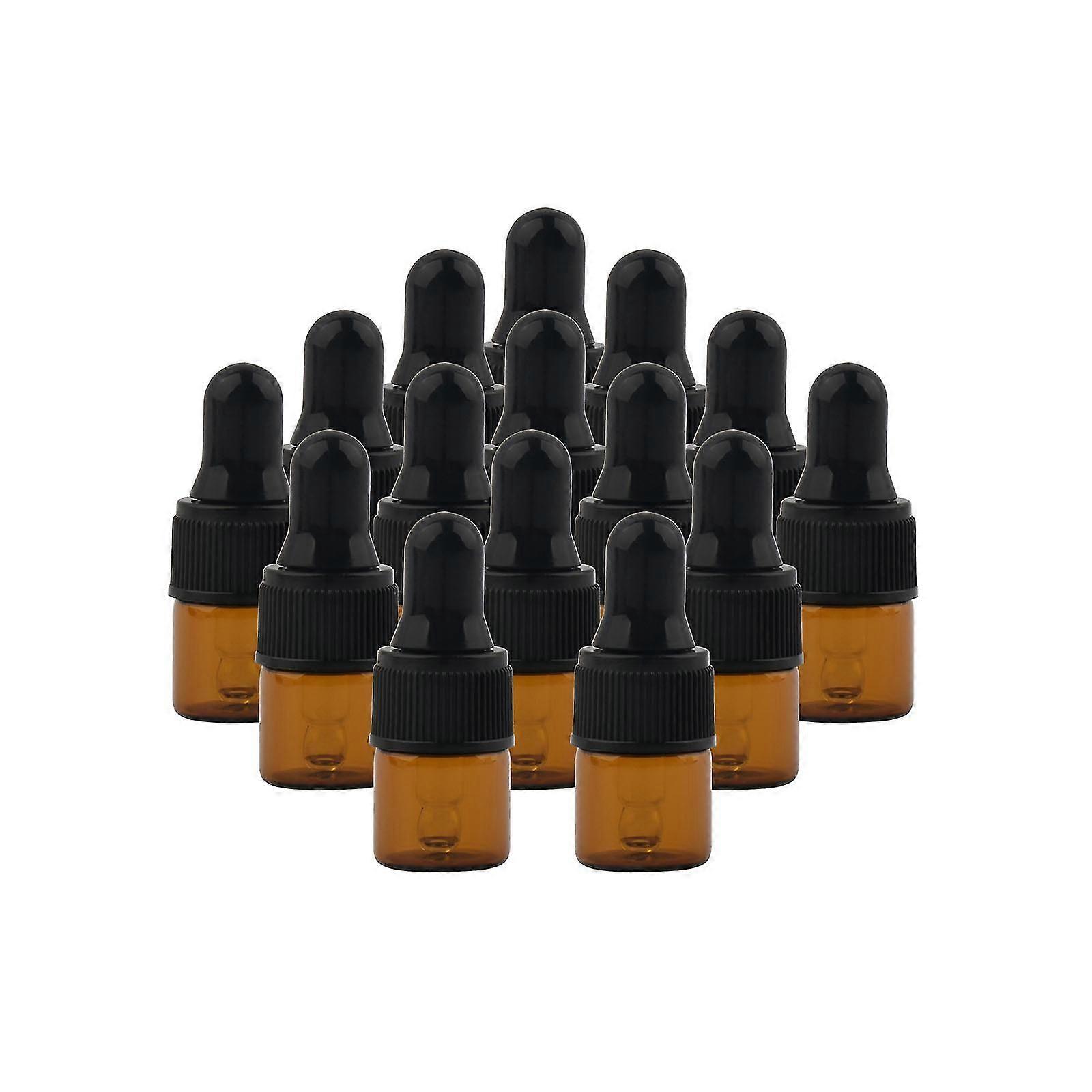 15-Pack Glass Dropper Bottles Mini 1ml 2ml Essential Oils Dropping Bottle, Happy H