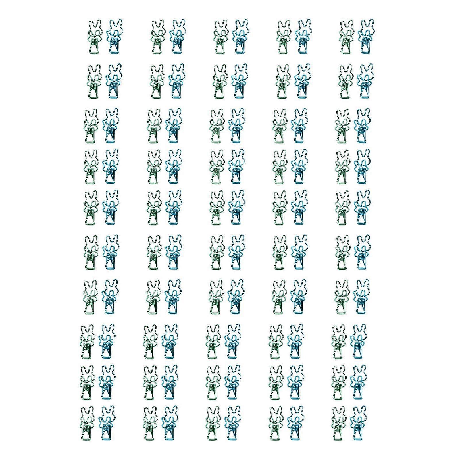 2025 Mais Recente Modelo 100 Pcs Cute Binder Clips Multipurpose Cartoon Rabbit Shape