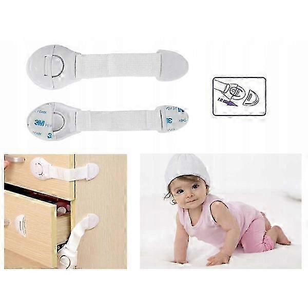2-pack child safety cabinet locks, white, one size