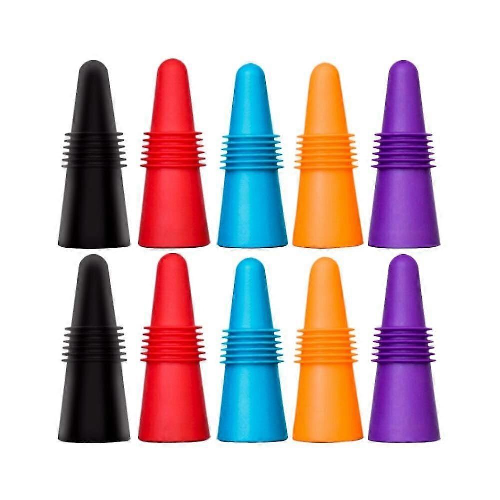 10pcs wine stoppers reusable silicone beverage bottle sealer