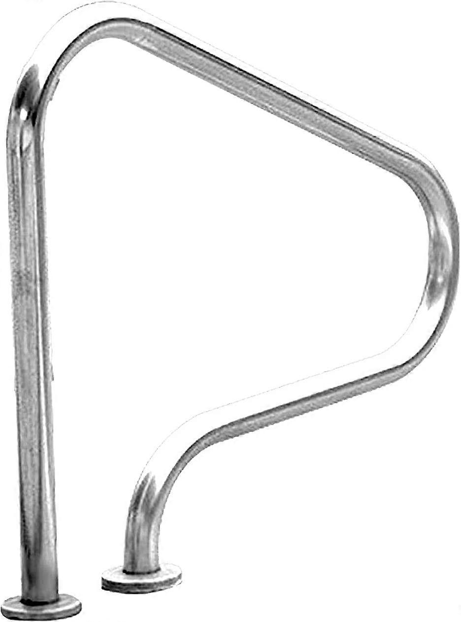 Stainless Steel Pool Handrail with Quick-Install Support Plate, Non-Slip Grip, Suitable for In-Ground Swimming Pools