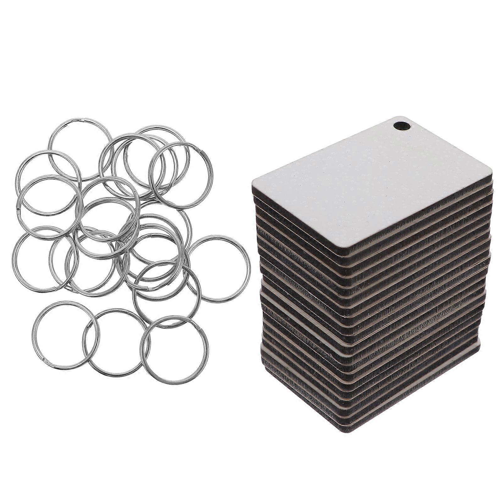 20pcs Silver Keychains for DIY Crafts Perfect for Custom Prints and Gifts 1.5 Inch