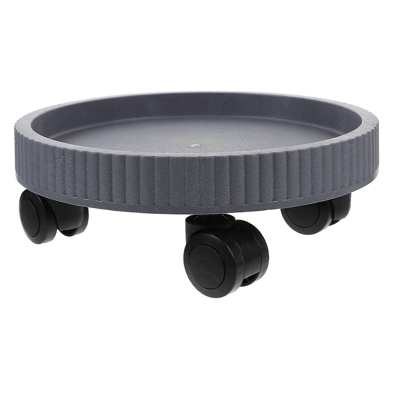 Flowerpot Stand Tray With Wheels Round Shape Garden Use 24.5X8CM Plastic 1Set