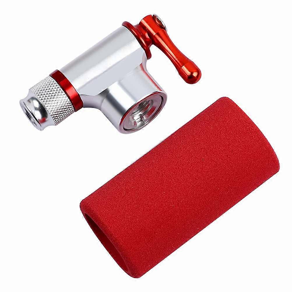 Convenient Co2 Inflator Durable Aluminum Tire Pump For Cycling Rides Red 1Set