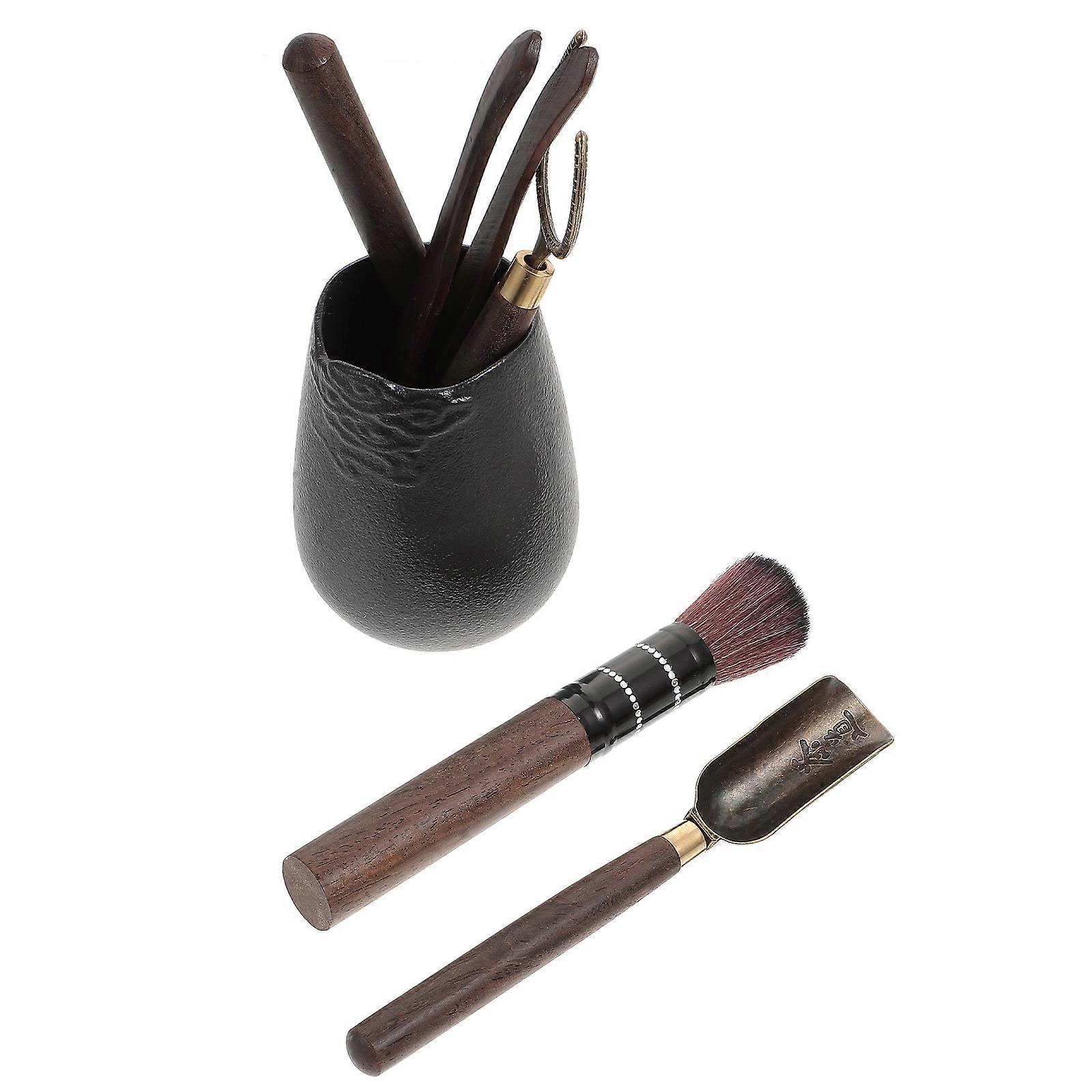 Ceramic Tea Ceremony Tool Set for Home Use Black Tea and Needle 1 Set