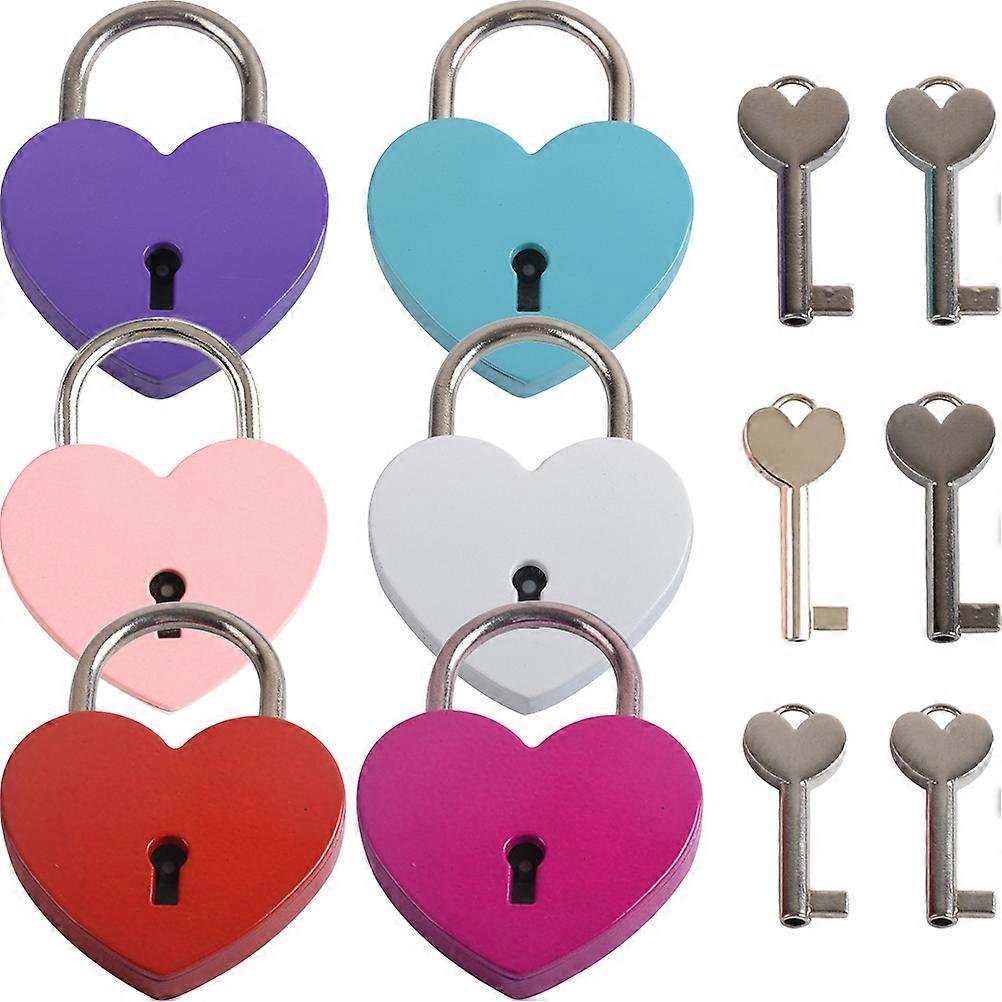 6pcs Mini Heart Locks for Jewelry Boxes, Diaries & Handbags – Secure Storage with Keys, Durable Metal Design
