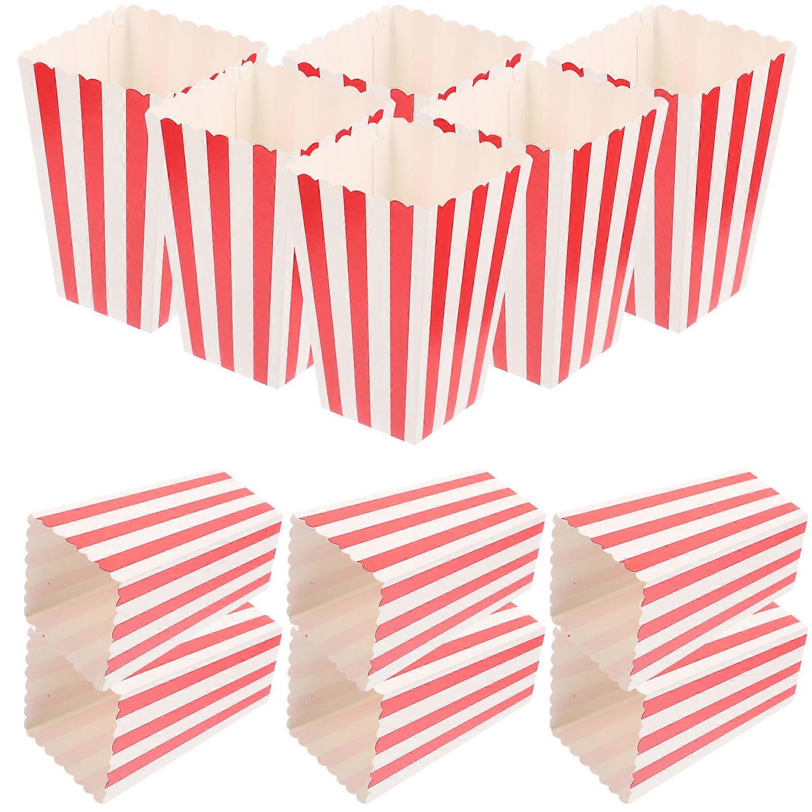 Popcorn Holders For Party Movie Night Snack Box Disposable 24Pcs Red