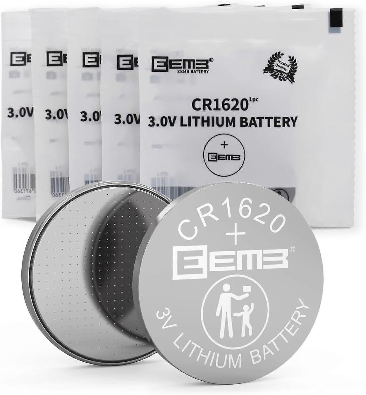 2025最新モデルCR1620バッテリー5パックCR1620 3Vリチウム電池ボタンコイン