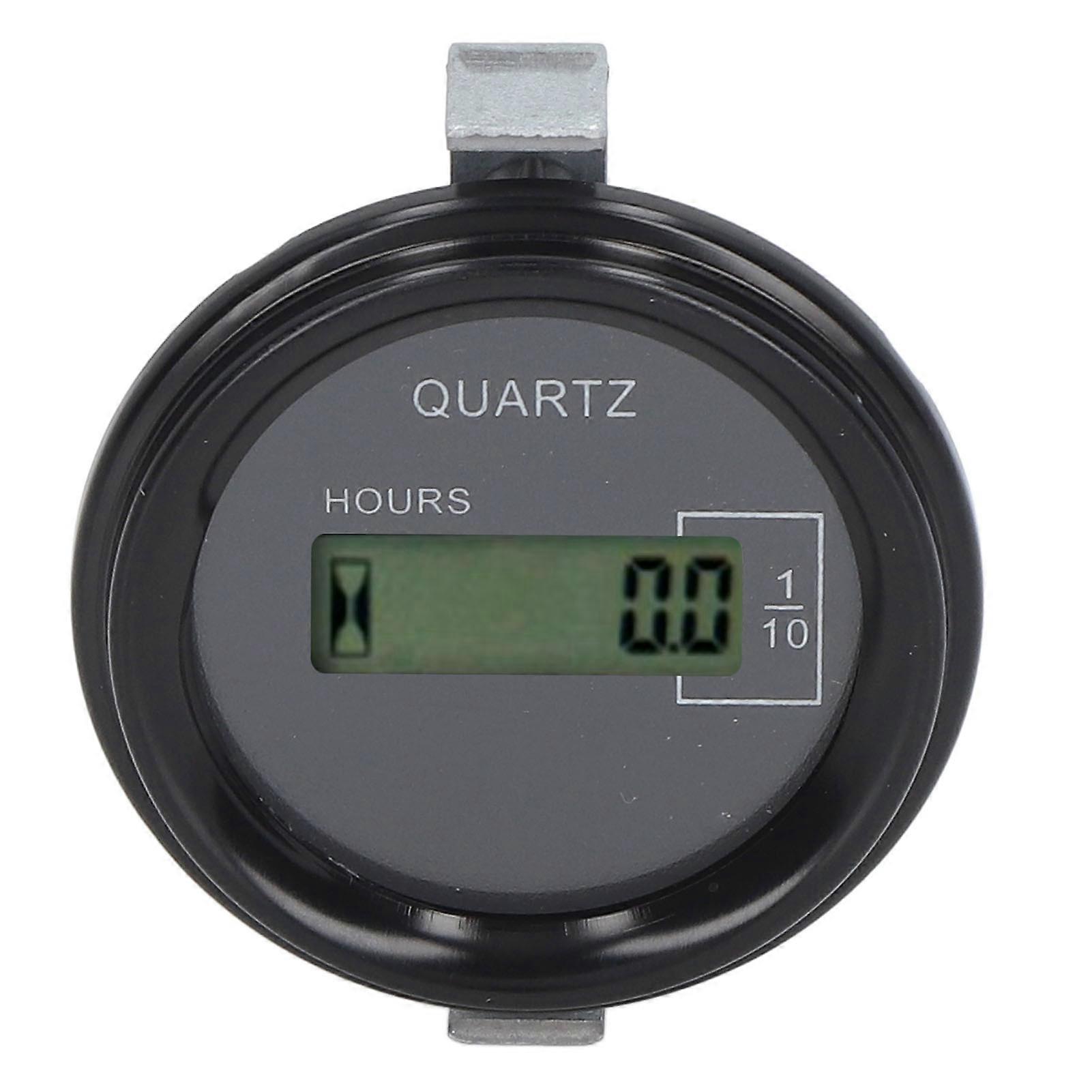 Excavator Hour Meter LCD Display Universal Built in Chip Multiple Uses Electronic Industrial Remote Timer DC12‑36V Round