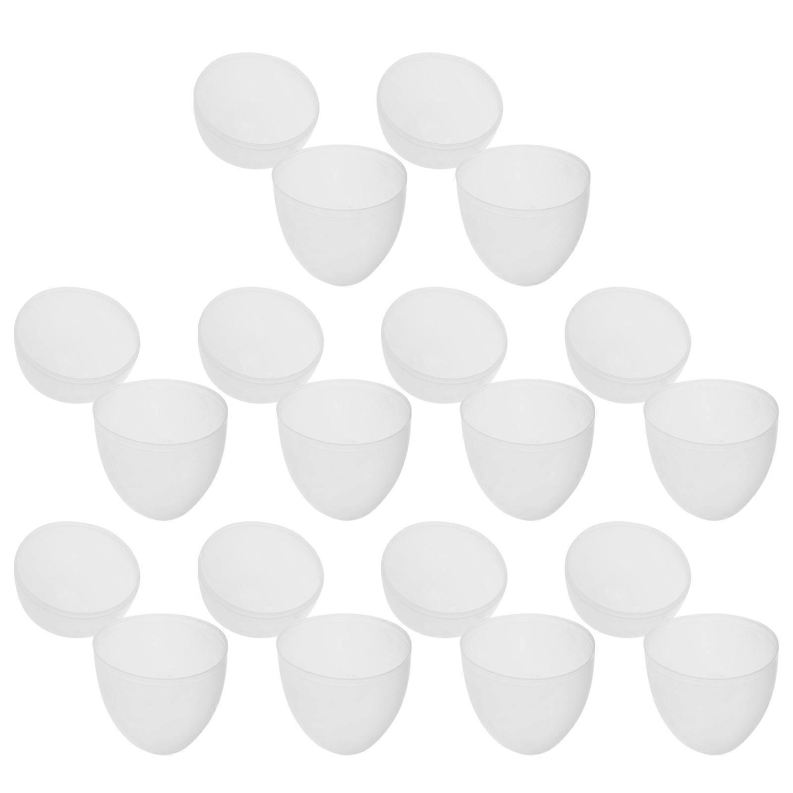 Clear Easter Eggs Empty Ornaments For Easter Party Favors Paintable 8.00X5.00X5.00cm Transparent Plastic 10Pcs