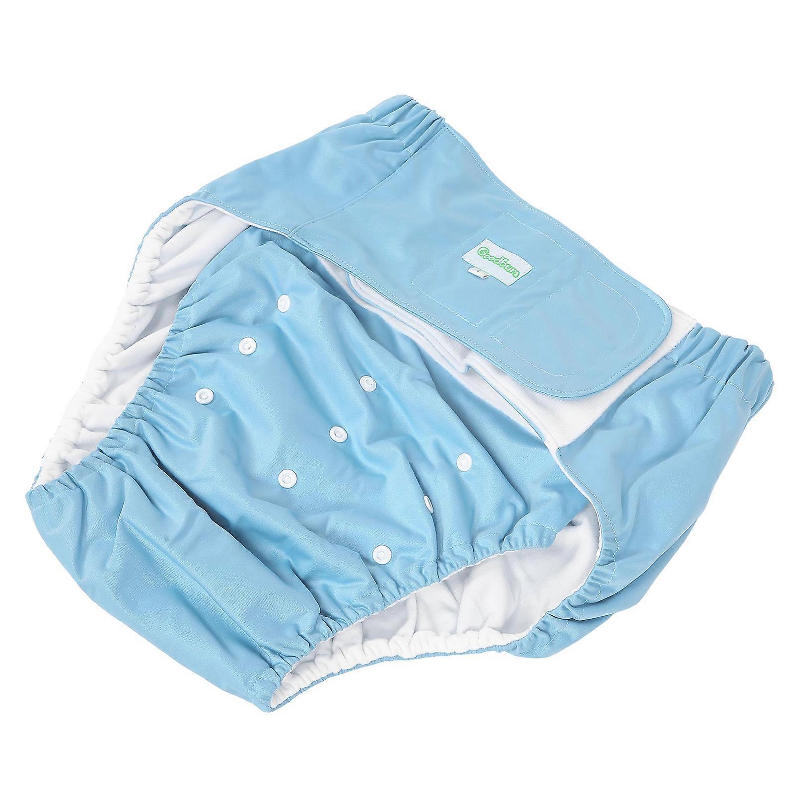 Adult Diaper Reusable Elderly Incontinence Nappy Washable Adjustable Diaper Pants305 Blue