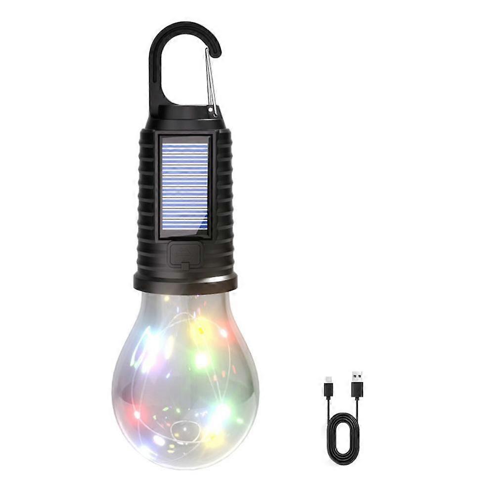 Led Kamp Lambası Güneş Usb Şarj Edilebilir Açık Çadır Işıkları Asılı Ampuller